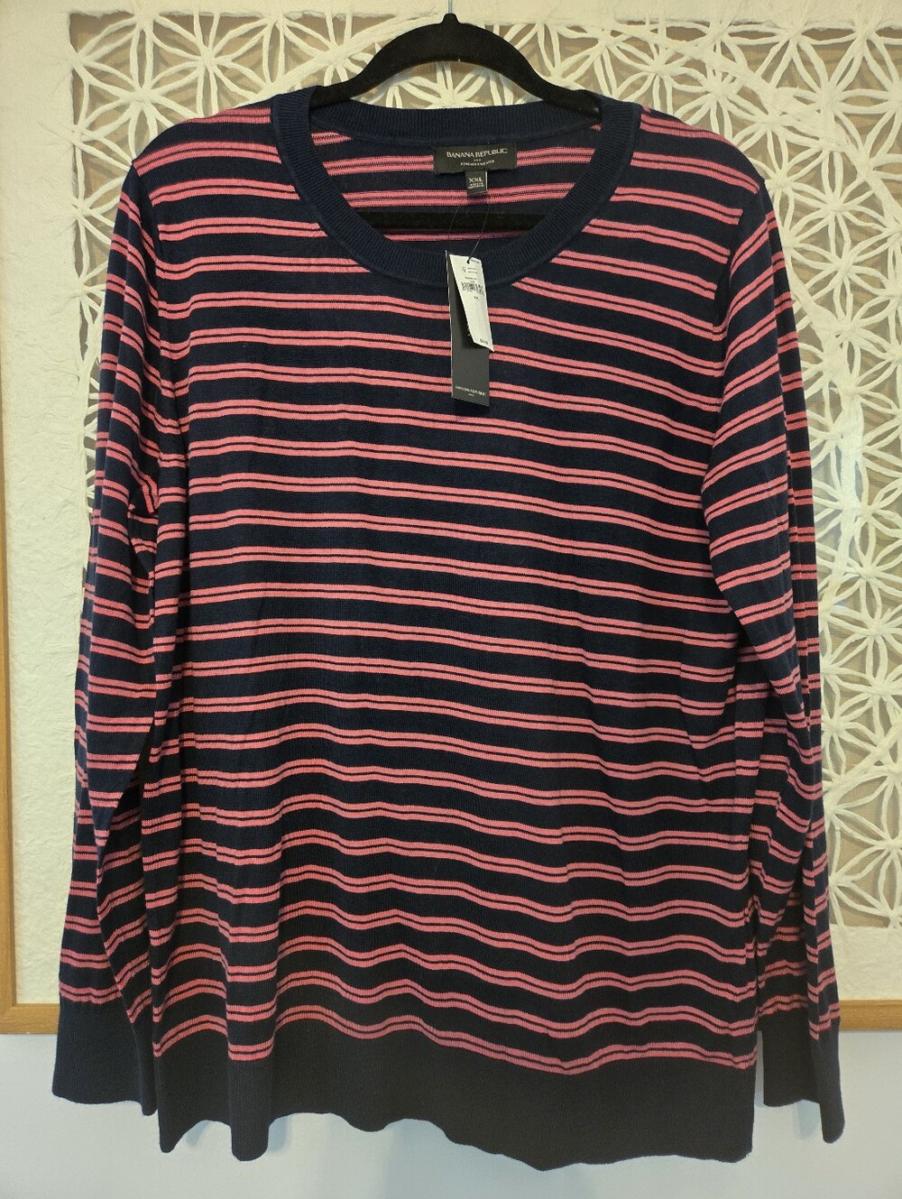 J.Crew Forever Sweater Pink Navy XXL NWT Cozy Knit Pullover Light Weight